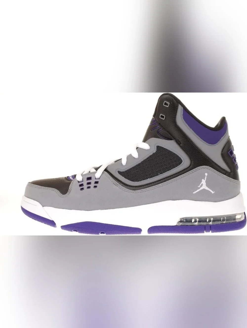Jordan High-Top Sneakers in Gray, Black & Purple